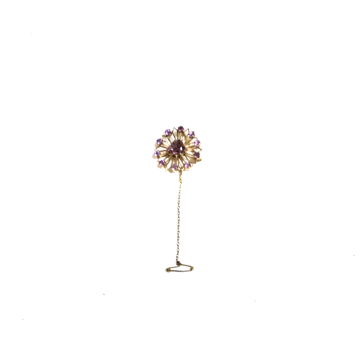 9ct Gold Amethyst Floral Inspired Brooch