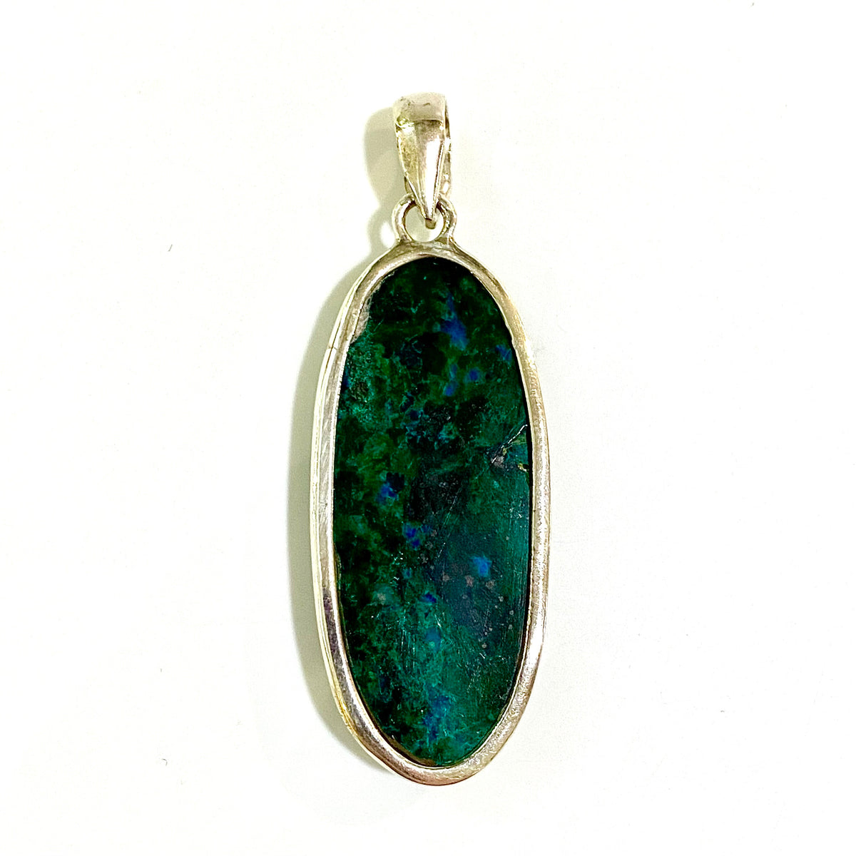 Sterling Silver Chrysocolla Cabochon Pendant