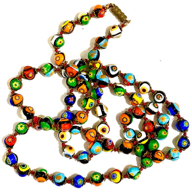 Antique Italian Millefiori Beaded Necklace
