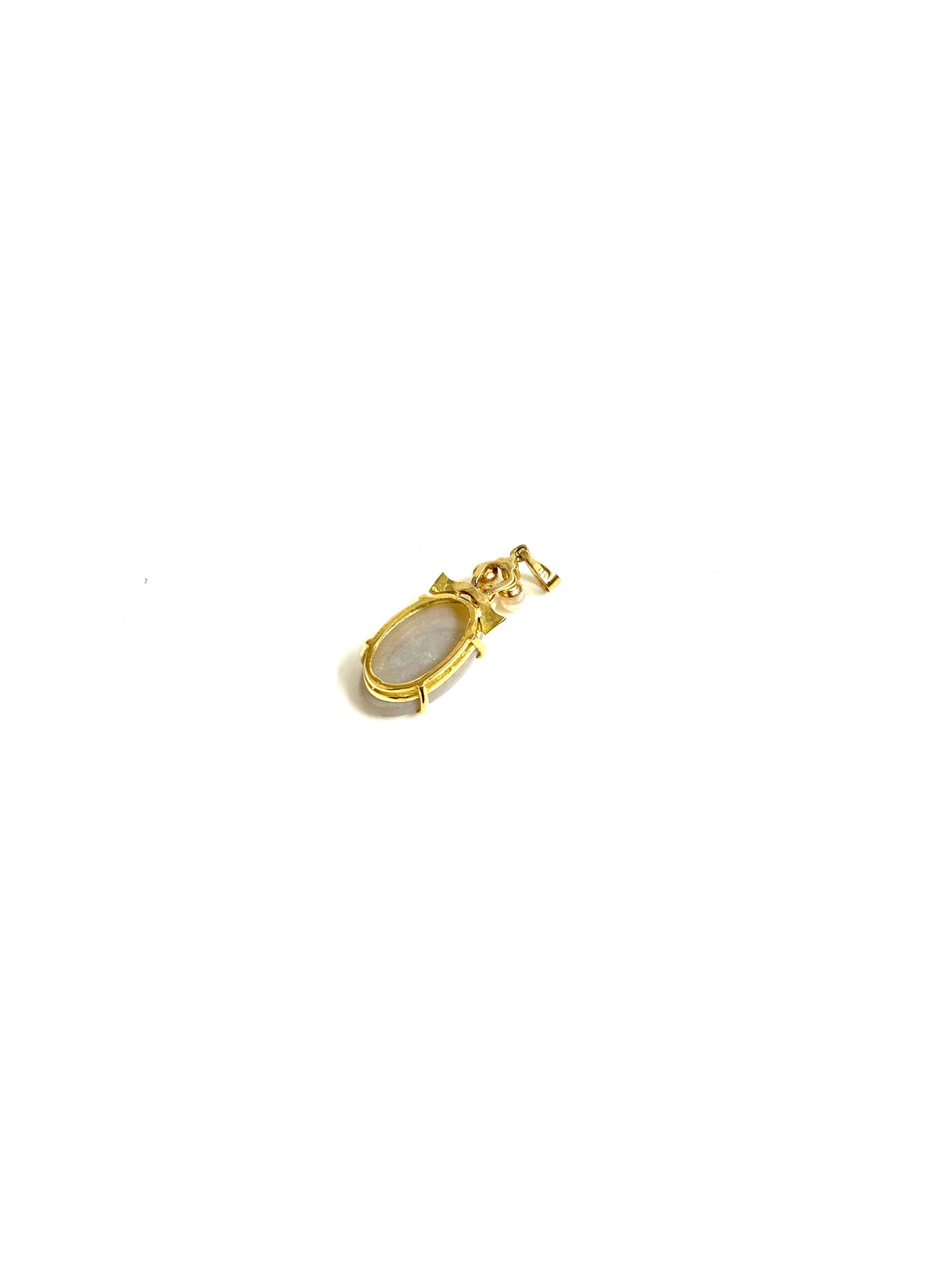 18ct Gold Opal, Seed Pearl and Diamond Pendant