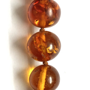 Vintage Honey Amber Graduated Beaded Necklace