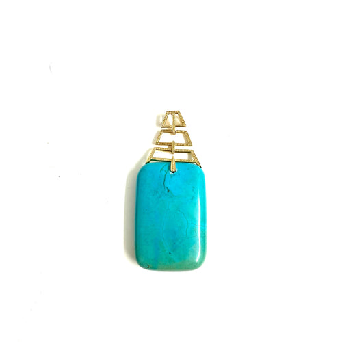 Sterling Silver Gold Plate Turquoise Pendant