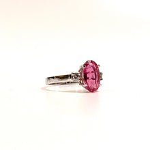 9ct White Gold Pink Tourmaline and Diamond Ring