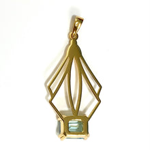 Sterling Silver Gold Plated Blue Topaz Pendant