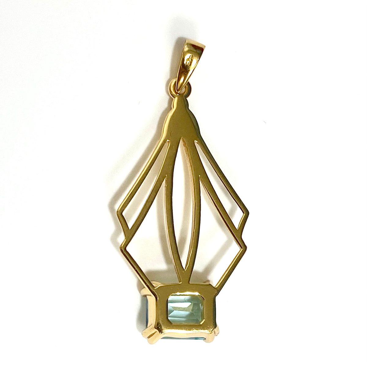 Sterling Silver Gold Plated Blue Topaz Pendant