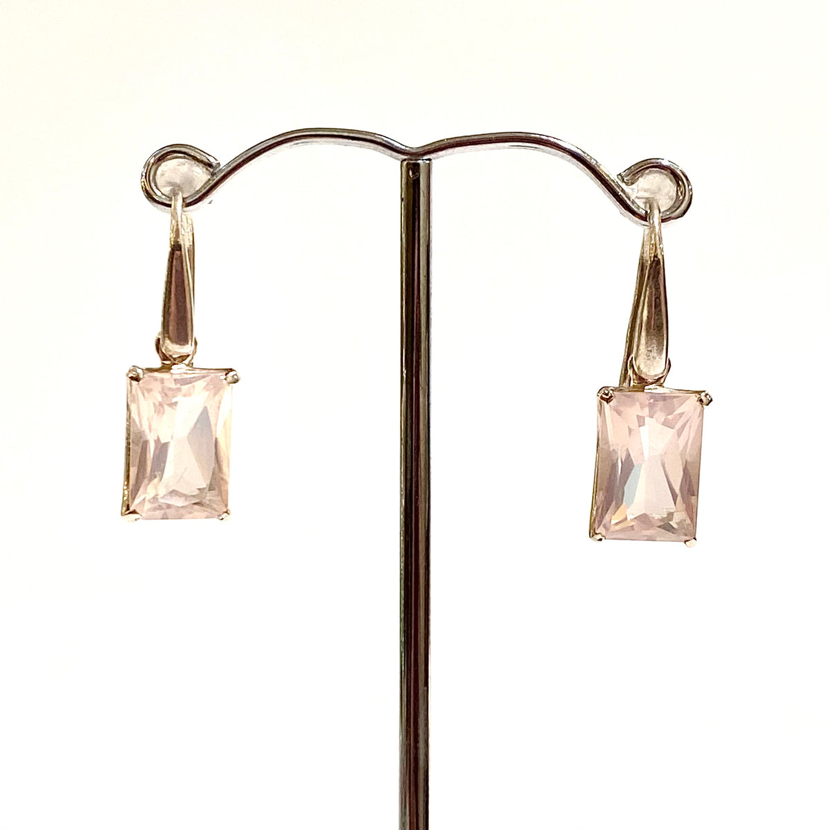 Sterling Silver Rose Quartz Drop Earrings