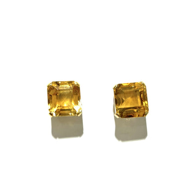 9ct Yellow Gold Citrine Screw On Earrings