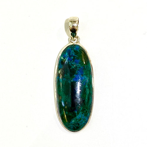 Sterling Silver Chrysocolla Cabochon Pendant