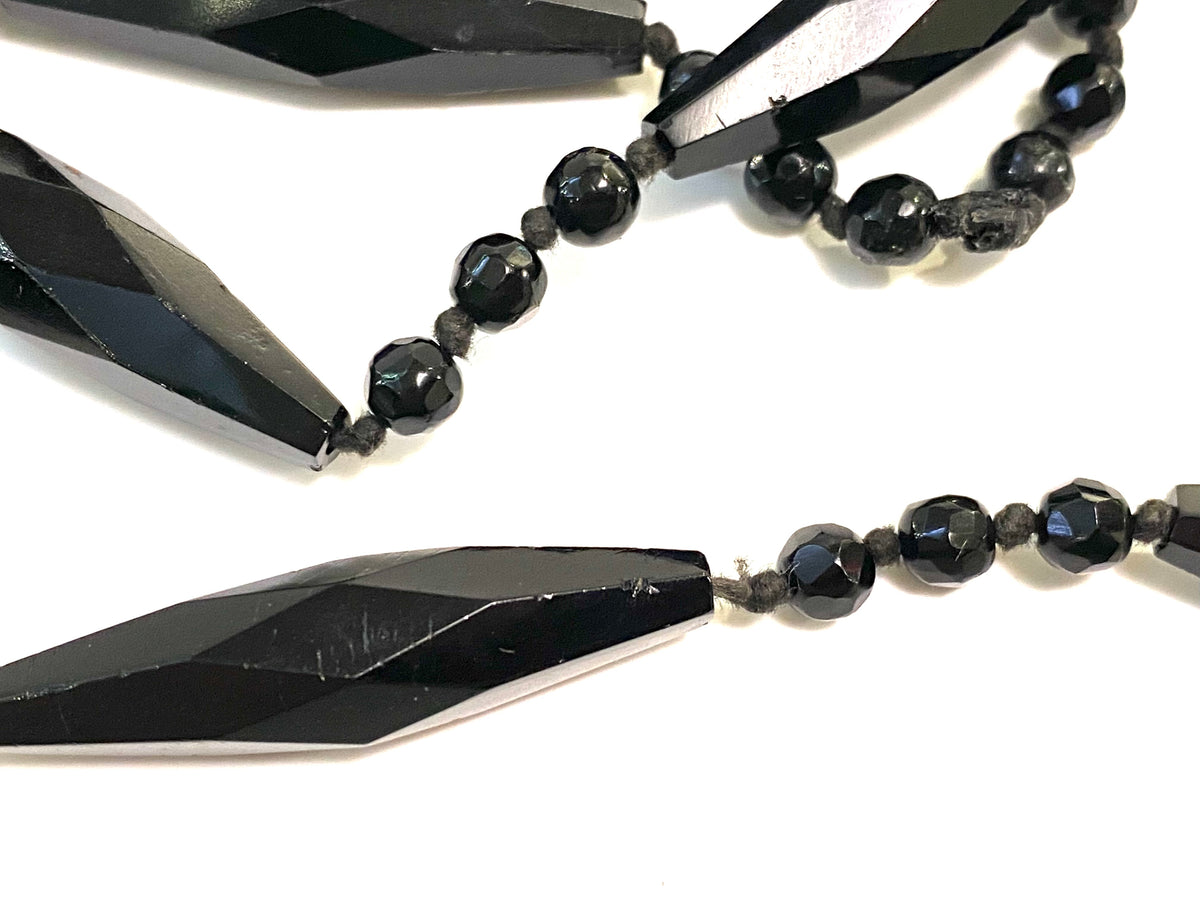 Opera Length Art Deco French Jet Necklace