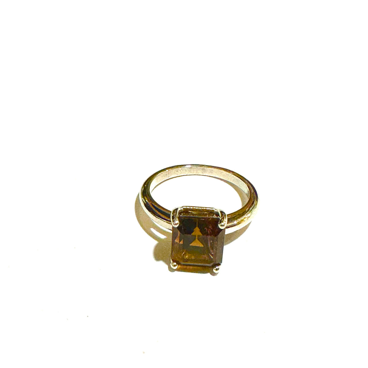 9ct White Gold Brandy Cognac Tourmaline Ring