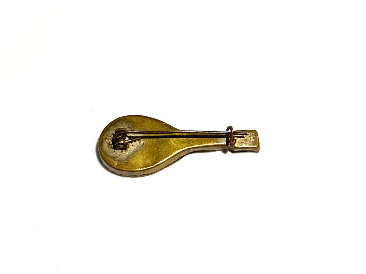 Micro Mosaic Pompeii  Mandolin Brooch