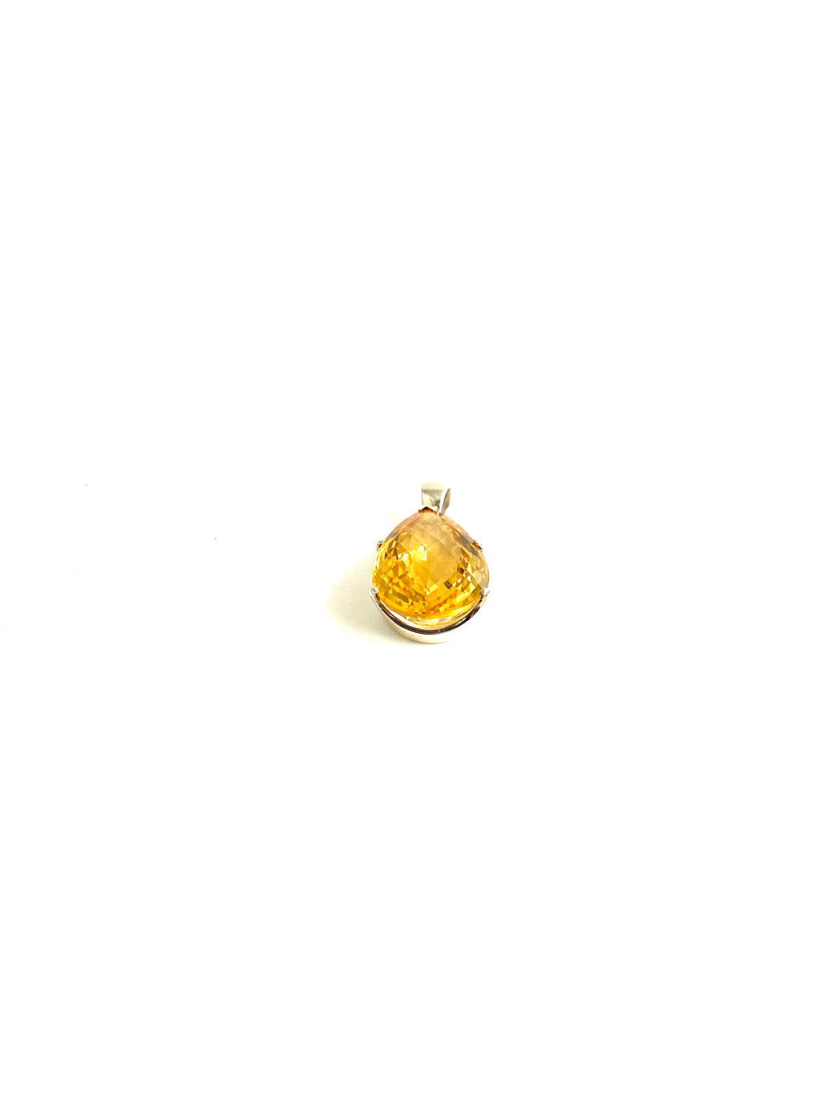 Sterling Silver Pear Shaped Citrine Pendant