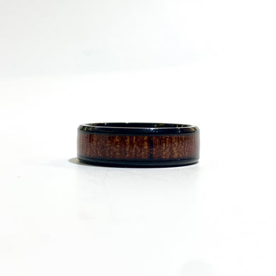 Black Titanium Bubinga Wood Inlaid Band