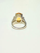 Sterling Silver Citrine and Cubic Zirconia Ring