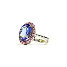 Oval Cut Tanzanite and Pink Sapphire Ring
