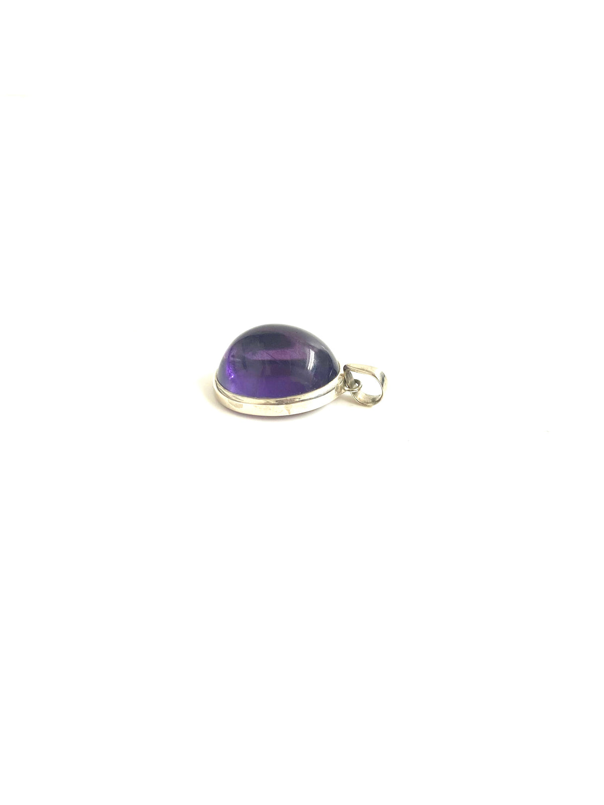 Sterling Silver 18ct Cabochon Amethyst Pendant