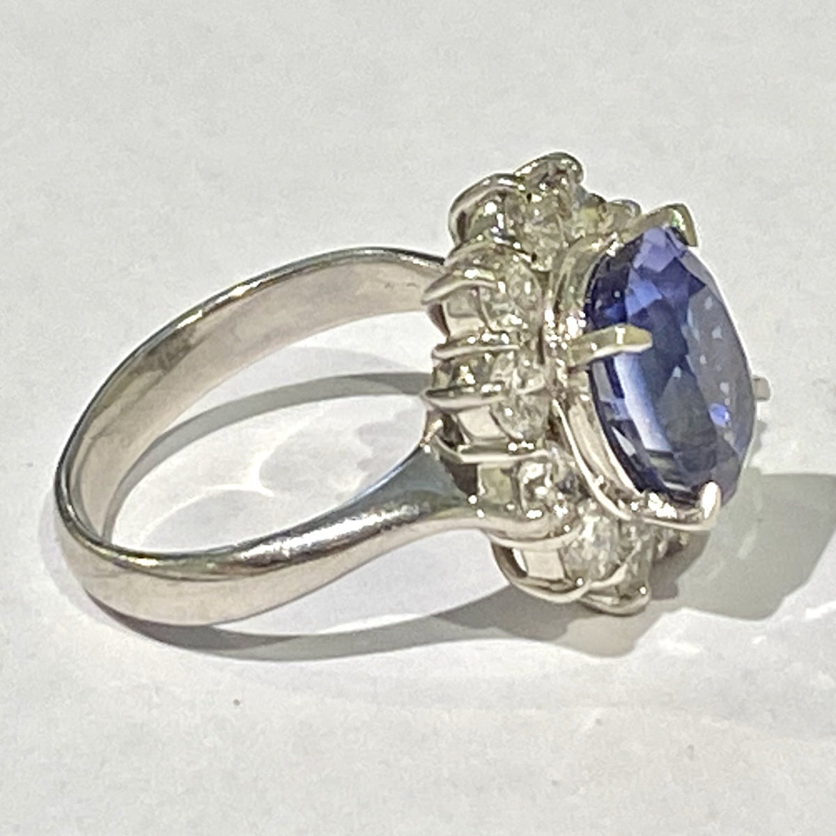 Kashmir Sapphire and Diamond Ring