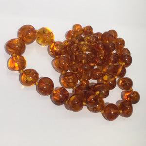 Vintage Natural Baltic Amber Graduated Beaded Necklace