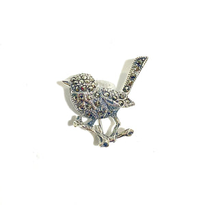 Sterling Silver Marcasite Bird Brooch