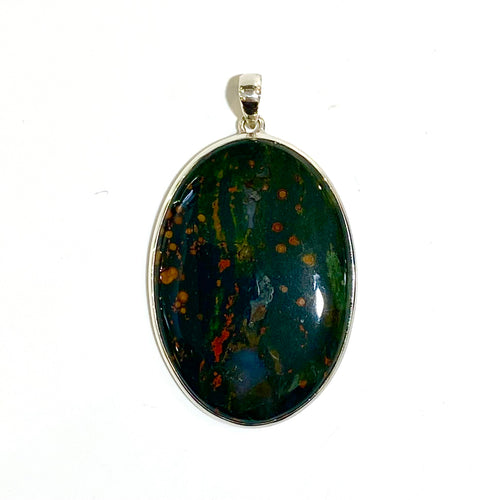 Sterling Silver Bloodstone Pendant