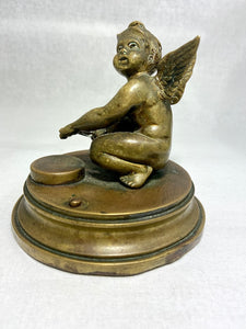 Antique Bronze Cupid Statue
