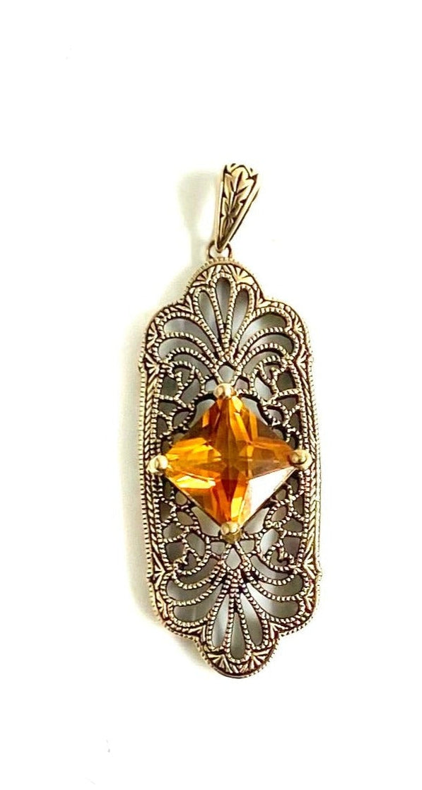 9ct Gold Citrine Pendant