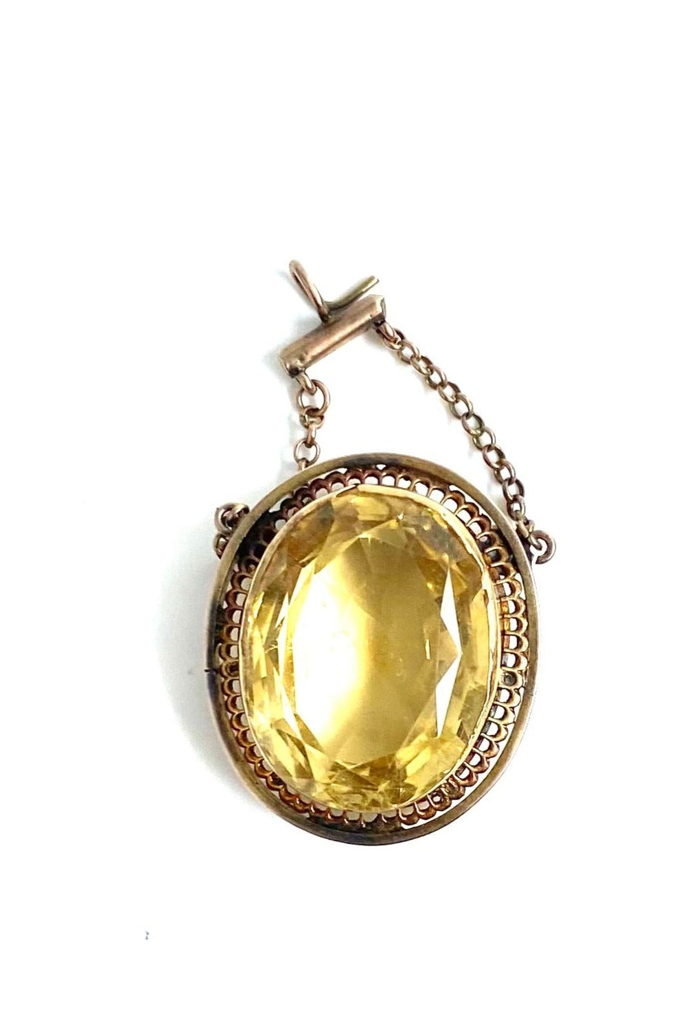 14ct Gold Citrine Brooch