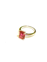 9ct White Gold Cherry Pink Tourmaline Ring