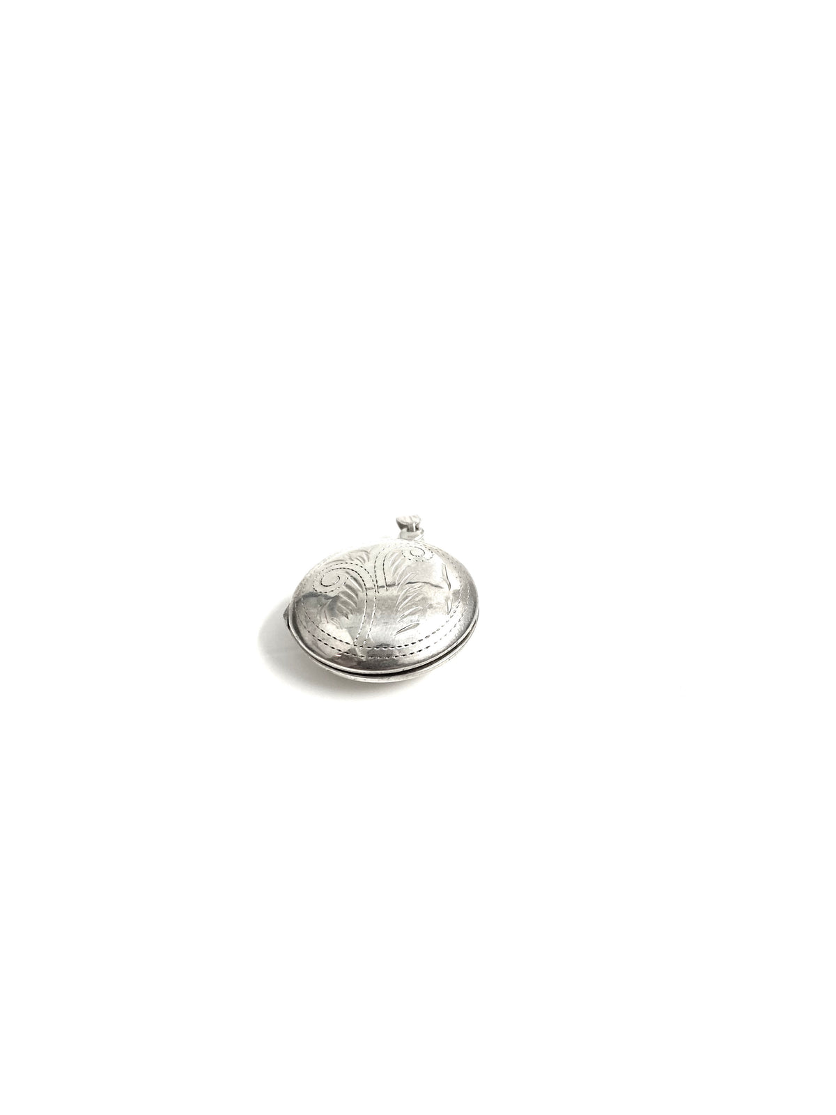 Sterling Silver Round Engraved Locket