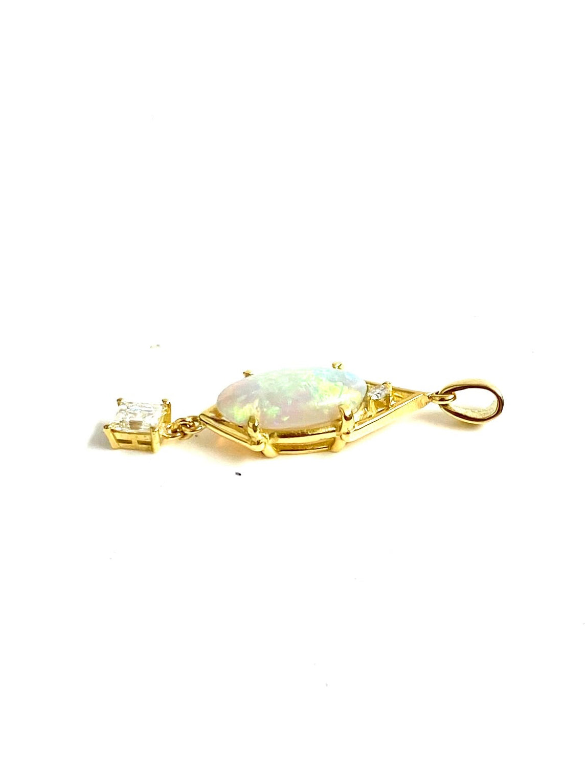 Opal and Diamond 18ct Gold Pendant
