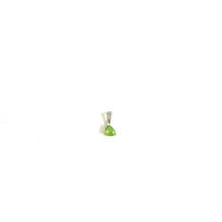 Triangular 9ct White Gold Peridot and Diamond Pendant
