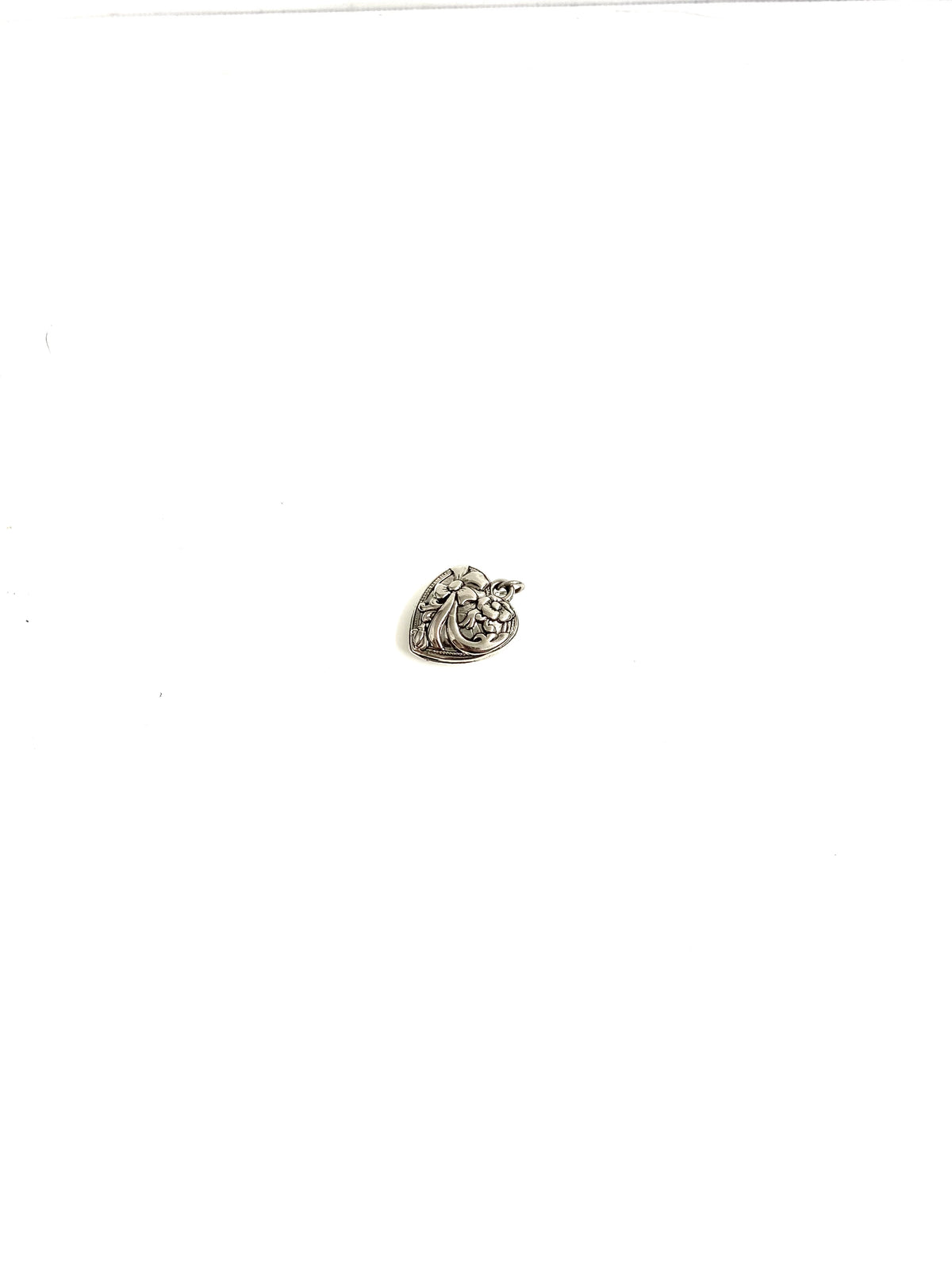 Floral Engraved Heart Pendant
