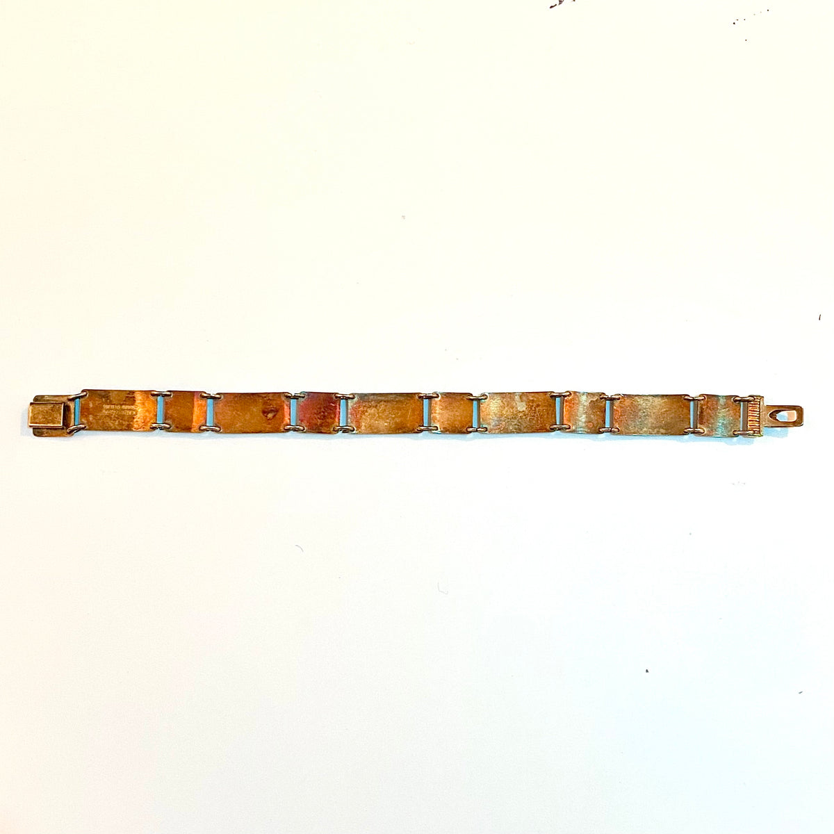 Vintage Sterling Silver Red and Black Enamel Bracelet
