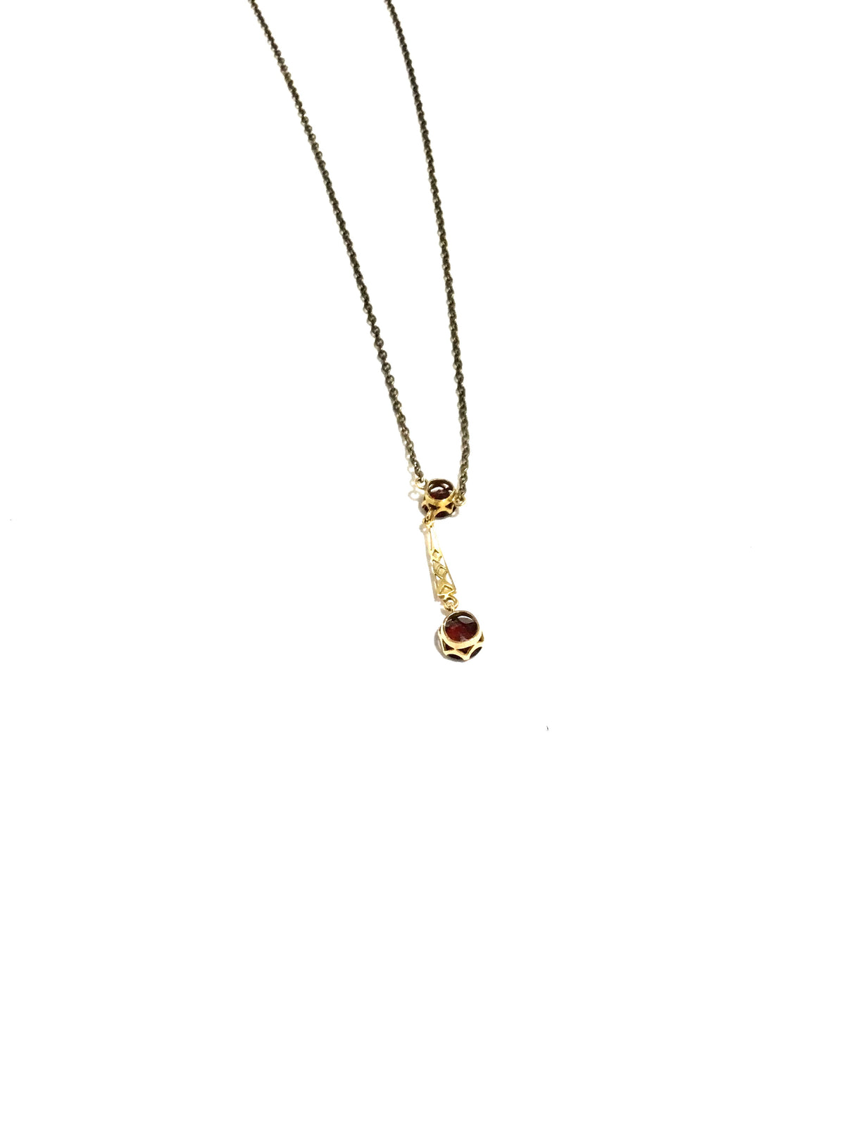 Antique Victorian 10ct Gold Garnet Necklace