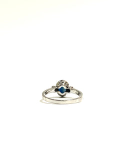 9ct White Gold 1ct Sapphire and Diamond Ring