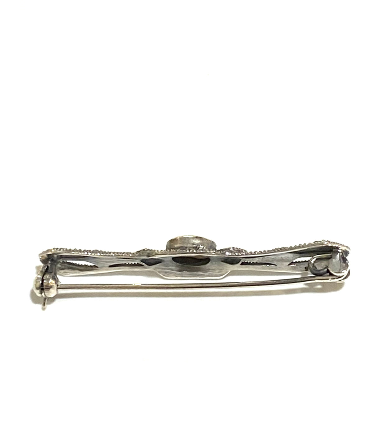 Sterling Silver Mother of Pearl Art Deco Style Brooch