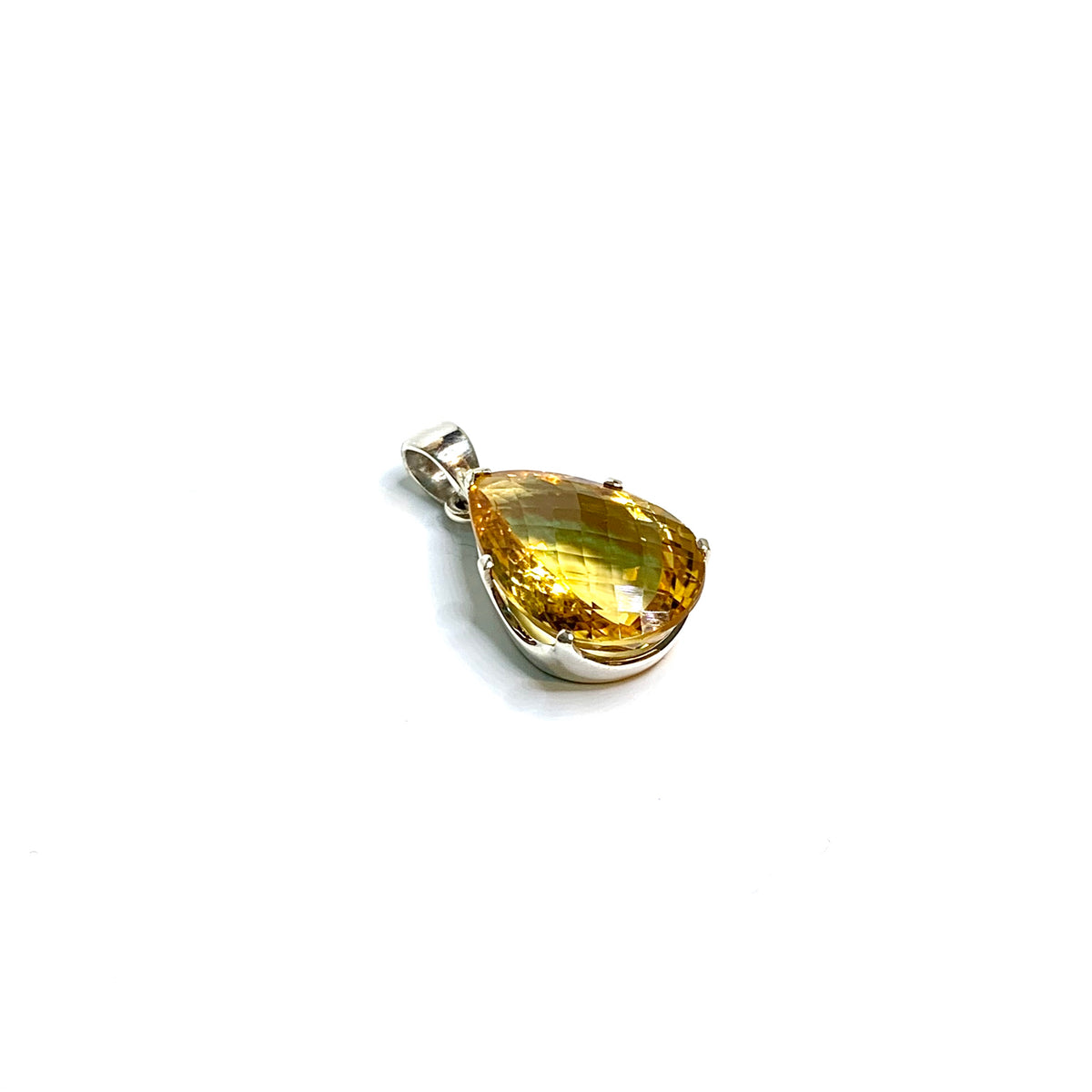 Sterling Silver Citrine Teardrop Pendant