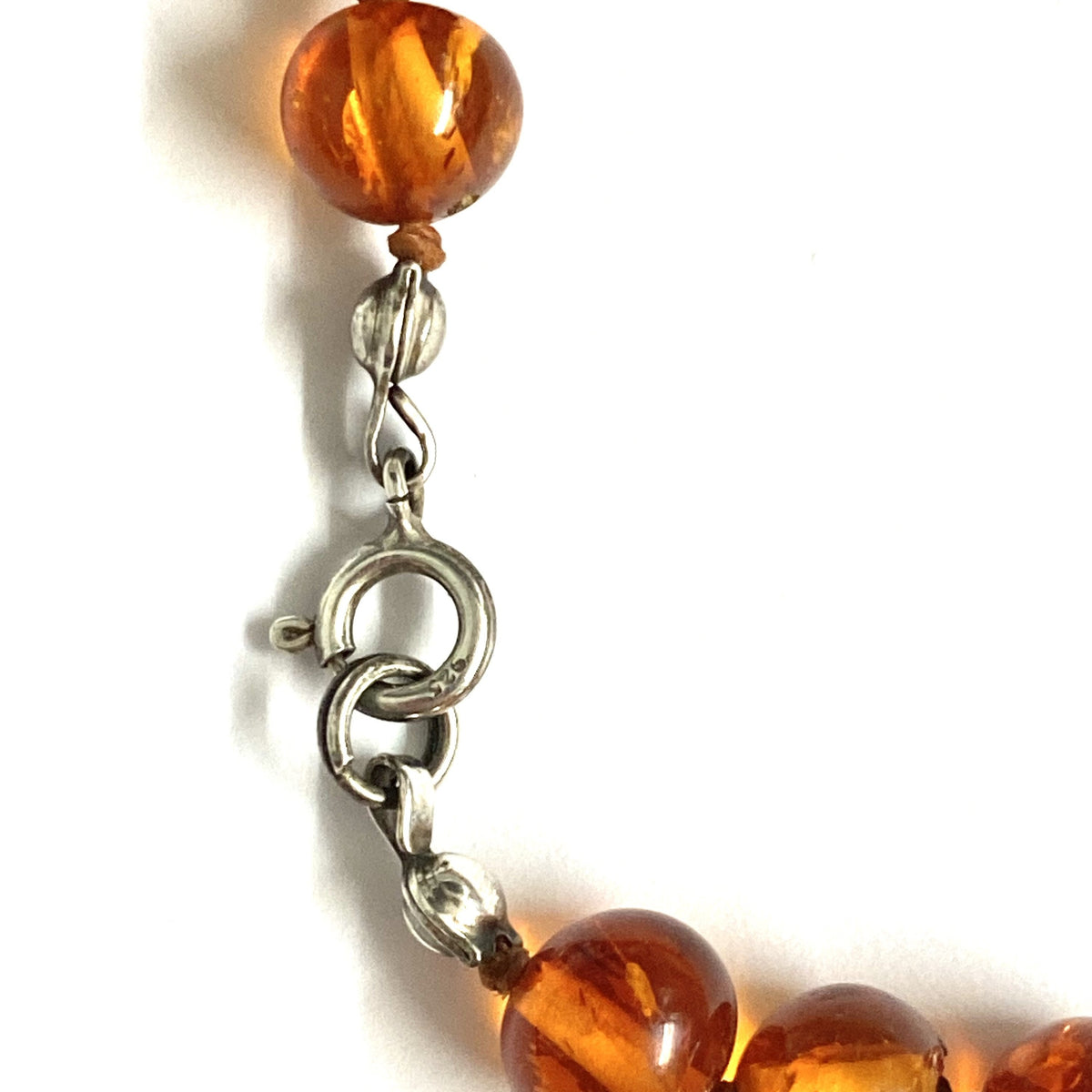 Vintage Honey Amber Graduated Beaded Necklace