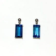 London Blue Topaz and Diamond Stud Drop Earrings