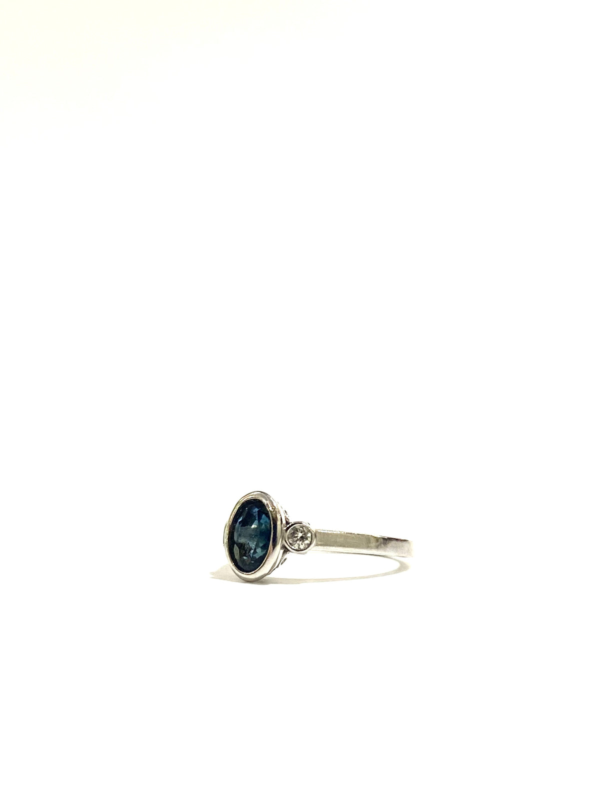 9ct White Gold 1ct Sapphire and Diamond Ring