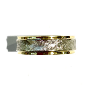 Vintage 18ct Brushed White and Yellow Gold Band
