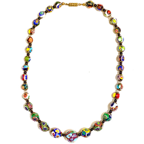 Millefiori Glass Beaded Necklace