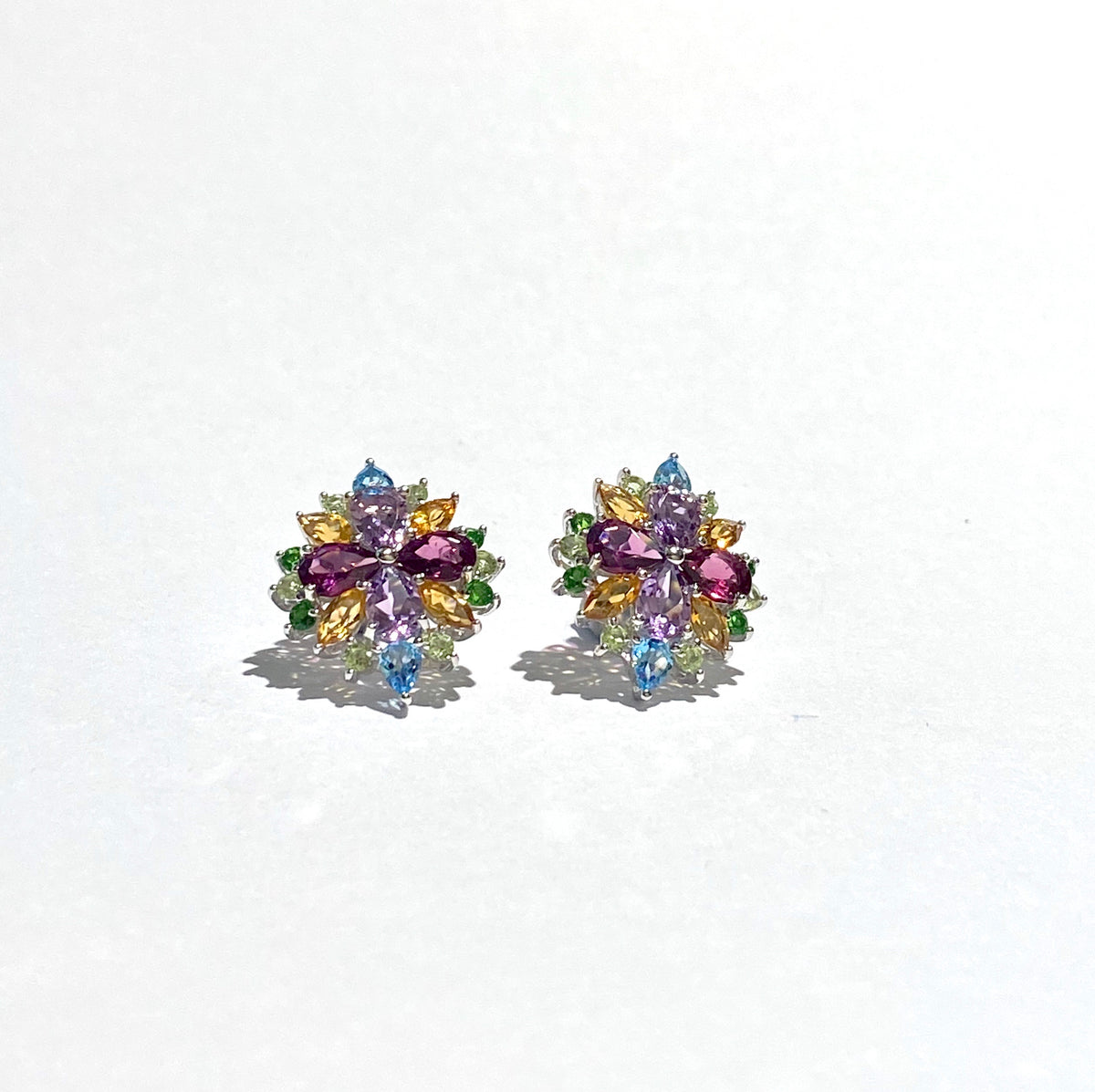 Assorted Semi-Precious Gemstone Cluster Earrings