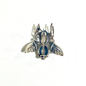Sterling Silver Marcasite and Enamel Bee Brooch