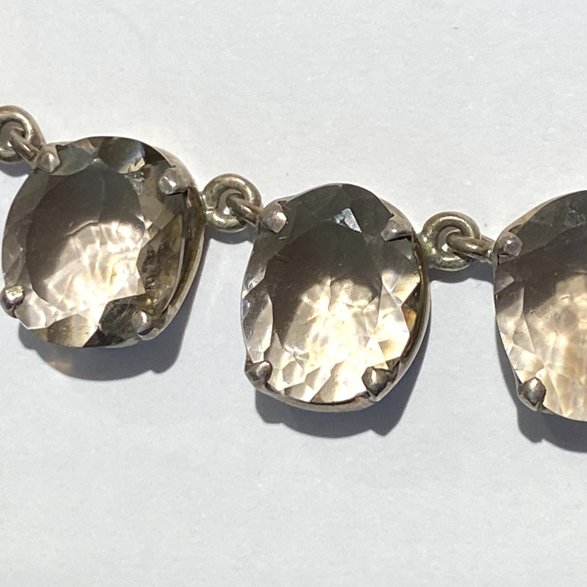 Sterling Silver Smokey Quartz Collar Necklace