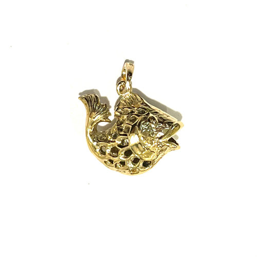 Solid 9ct Gold Fish Pendant