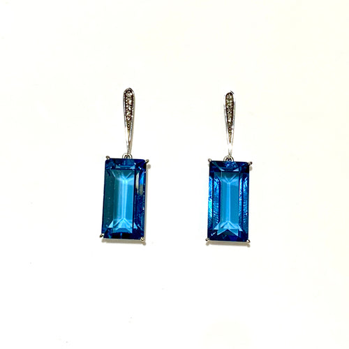 London Blue Topaz and Diamond Earrings