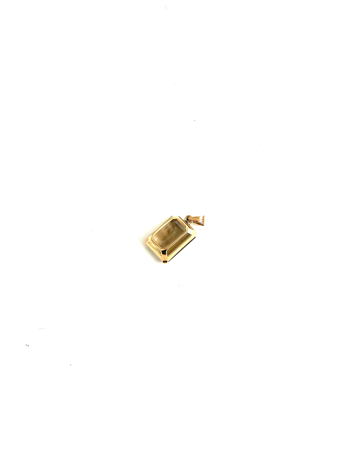 9ct Gold Rectangle Smokey Quartz Pendant