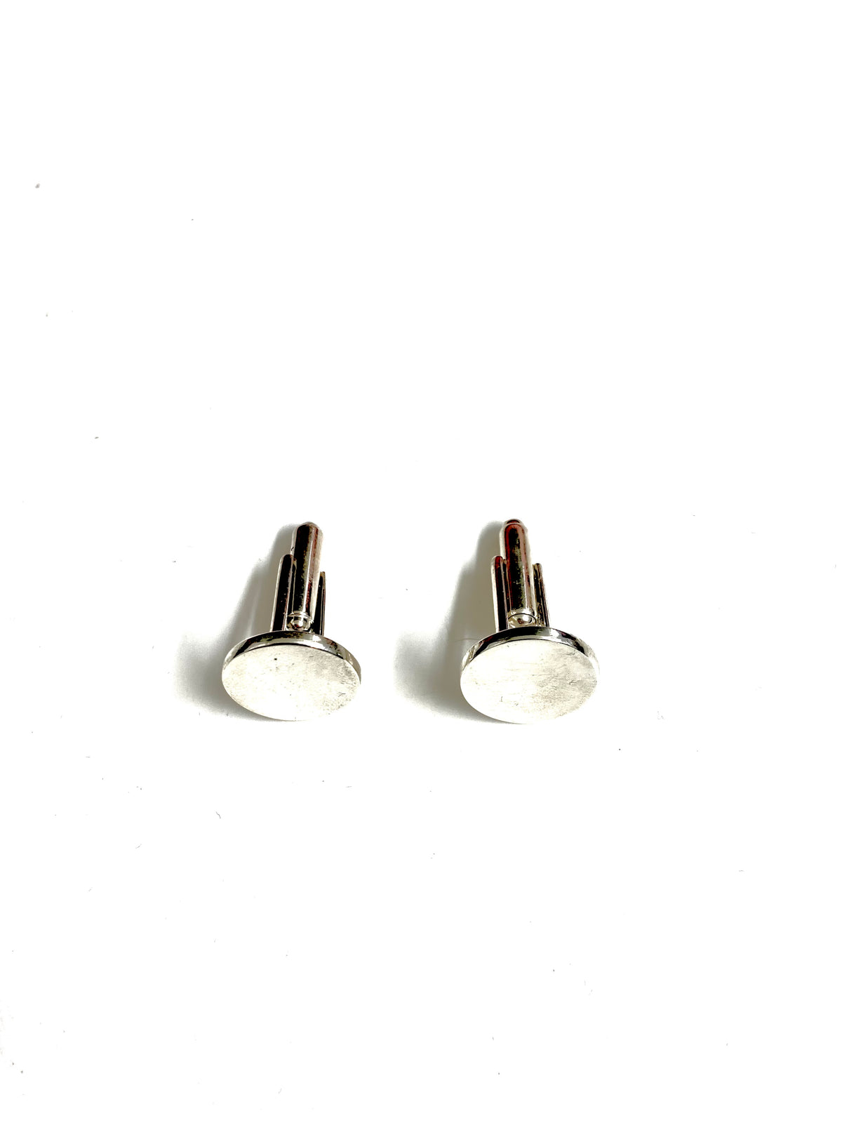Plain Sterling Silver Round Cufflinks