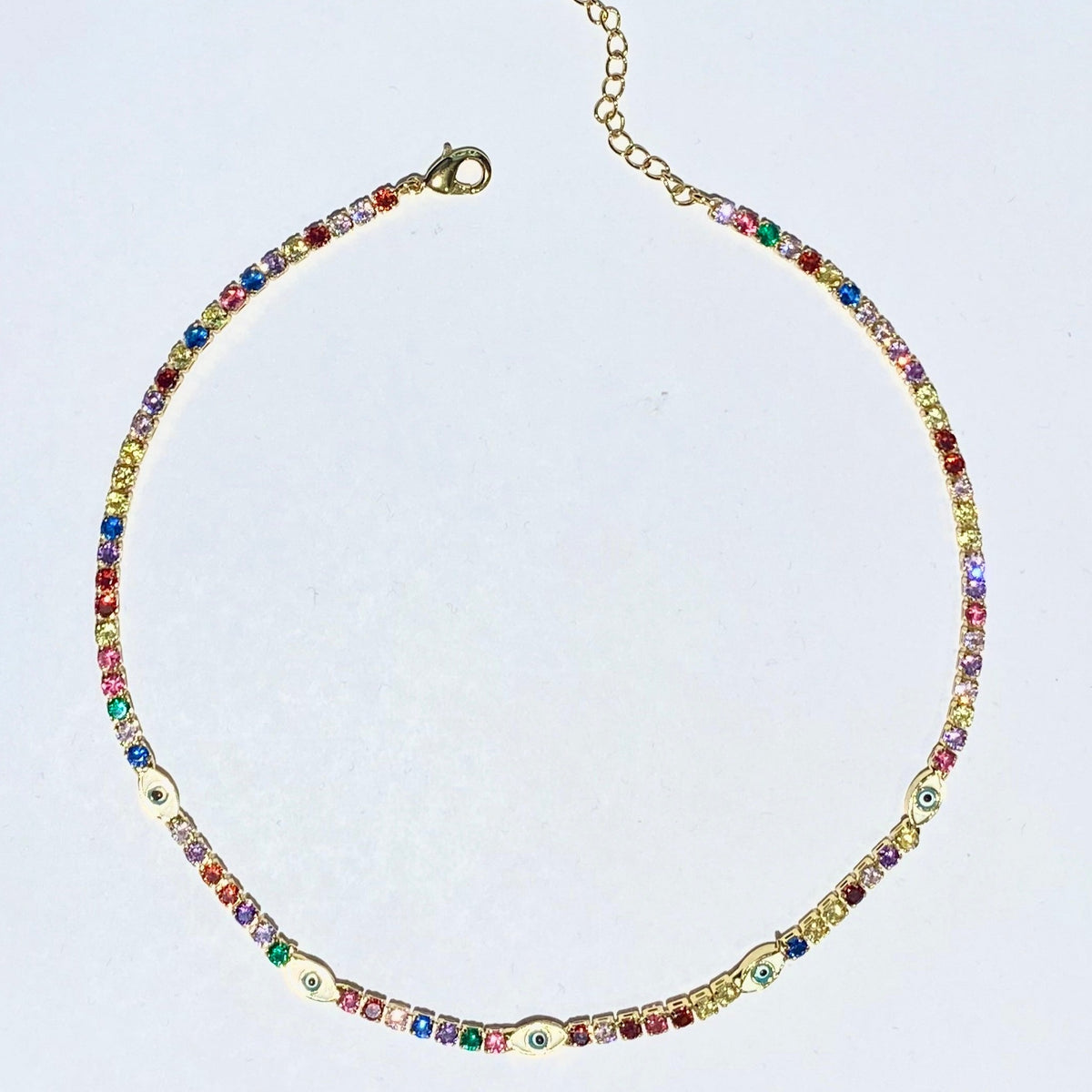 Multi-colored Evil Eye Talisman Necklace